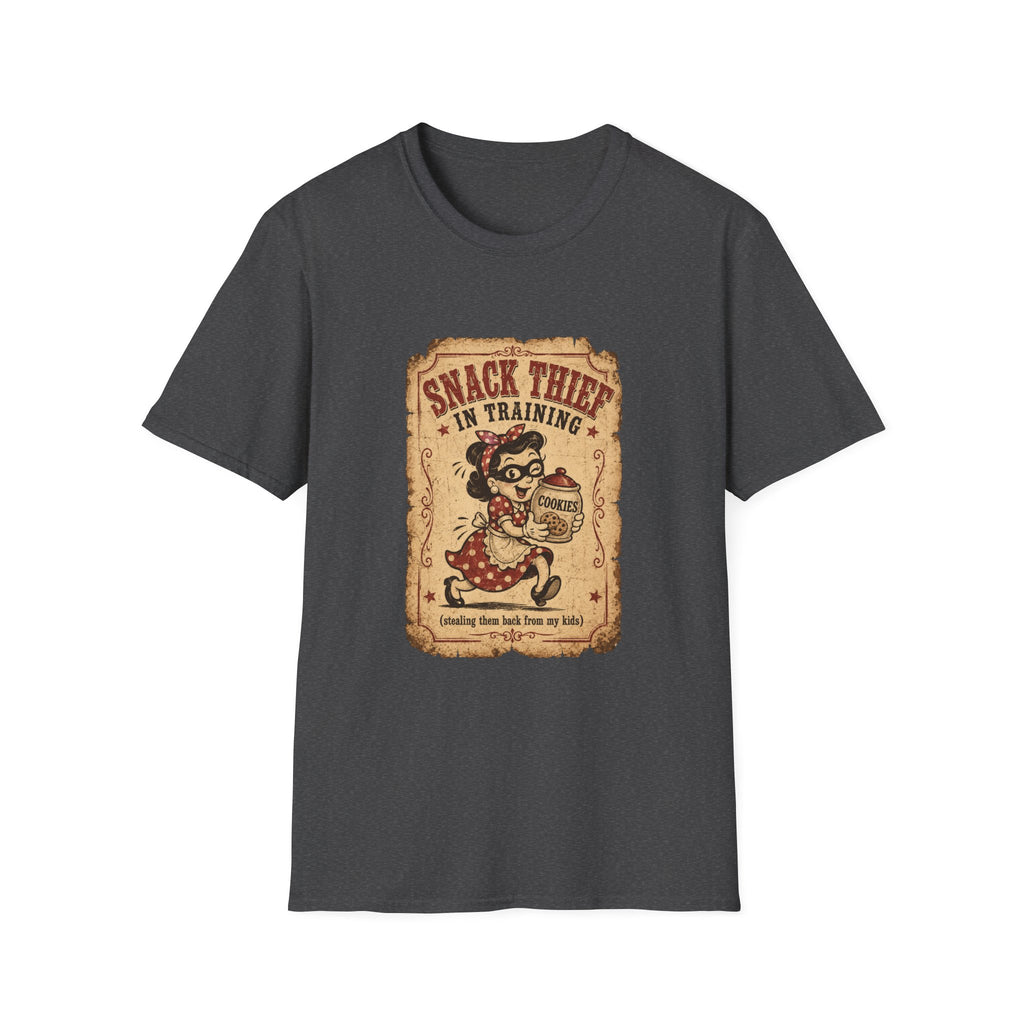 Snack Thief T-Shirt — Funny Retro Cookie Lover Tee ("Snack Thief in Training")