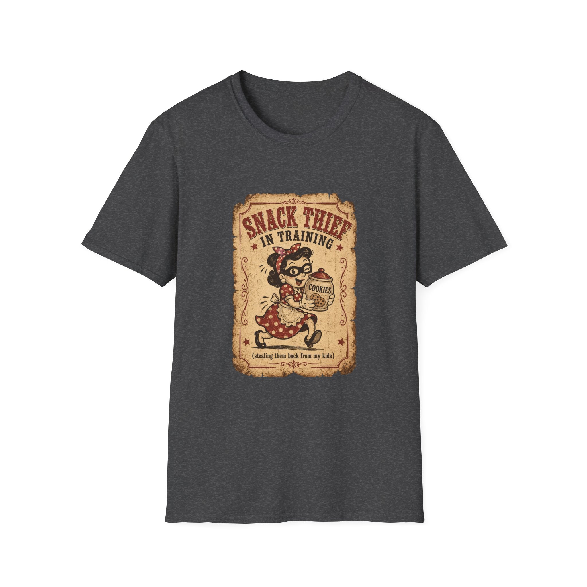 Snack Thief T-Shirt — Funny Retro Cookie Lover Tee ("Snack Thief in Training")