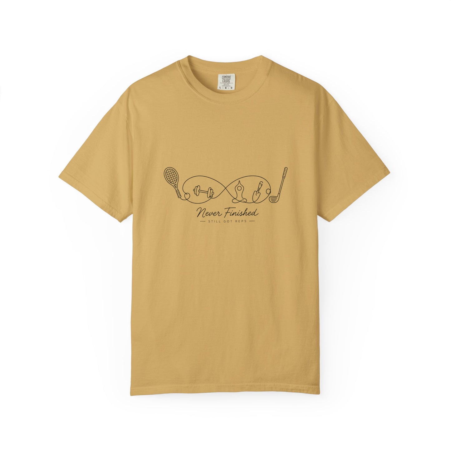 Adventure Series, Tennis Infinity Graphic T-Shirt — "Never Finished" Casual Tee