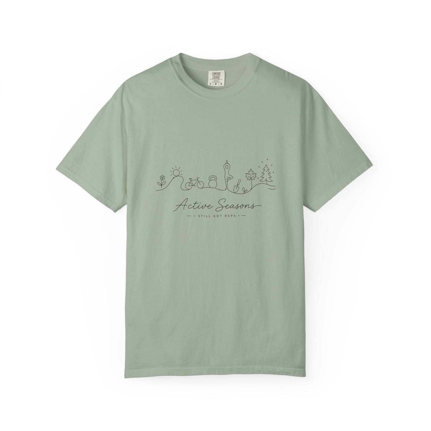 Active Seasons T-Shirt — Minimal Line Art Seasonal Graphic Tee