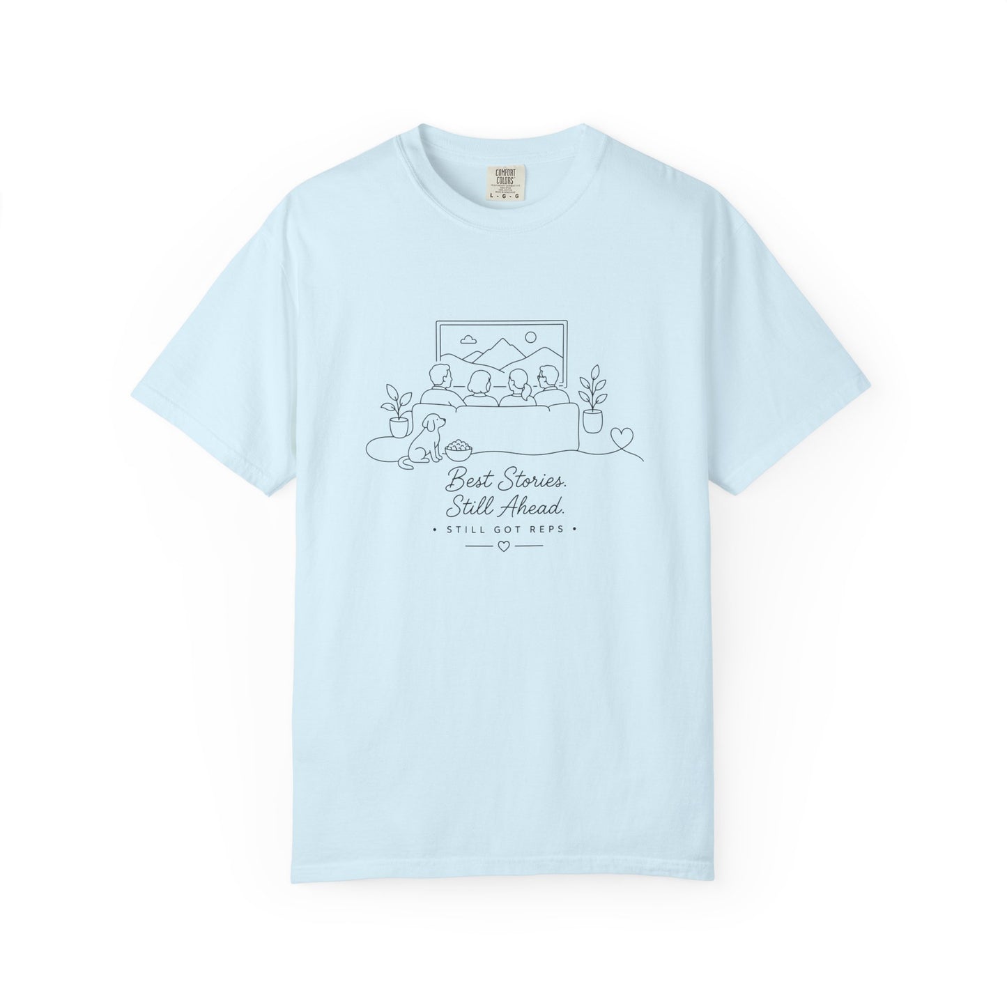 Adventure Series, T-Shirt — 'Best Season Starts Ahead' Minimal Line Art Landscape Tee