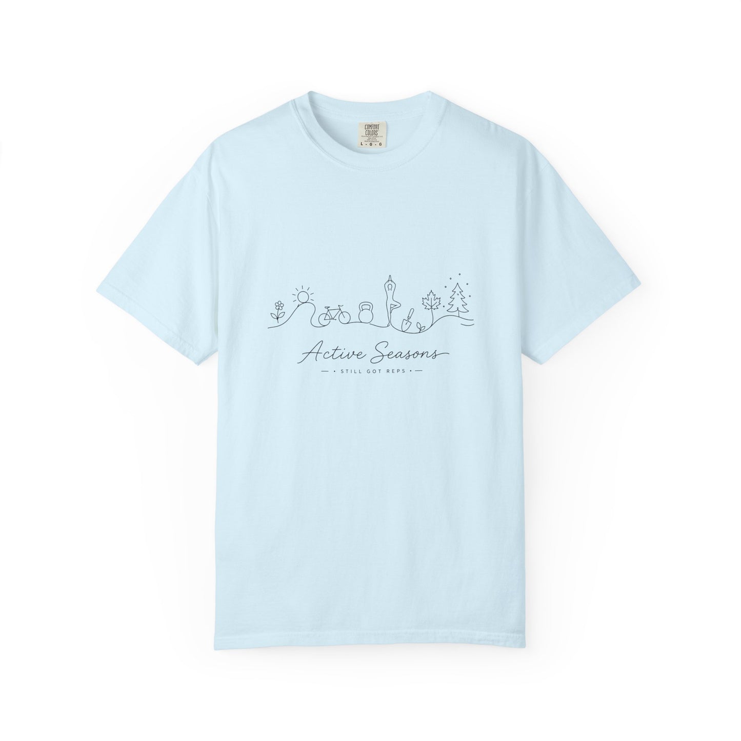 Active Seasons T-Shirt — Minimal Line Art Seasonal Graphic Tee