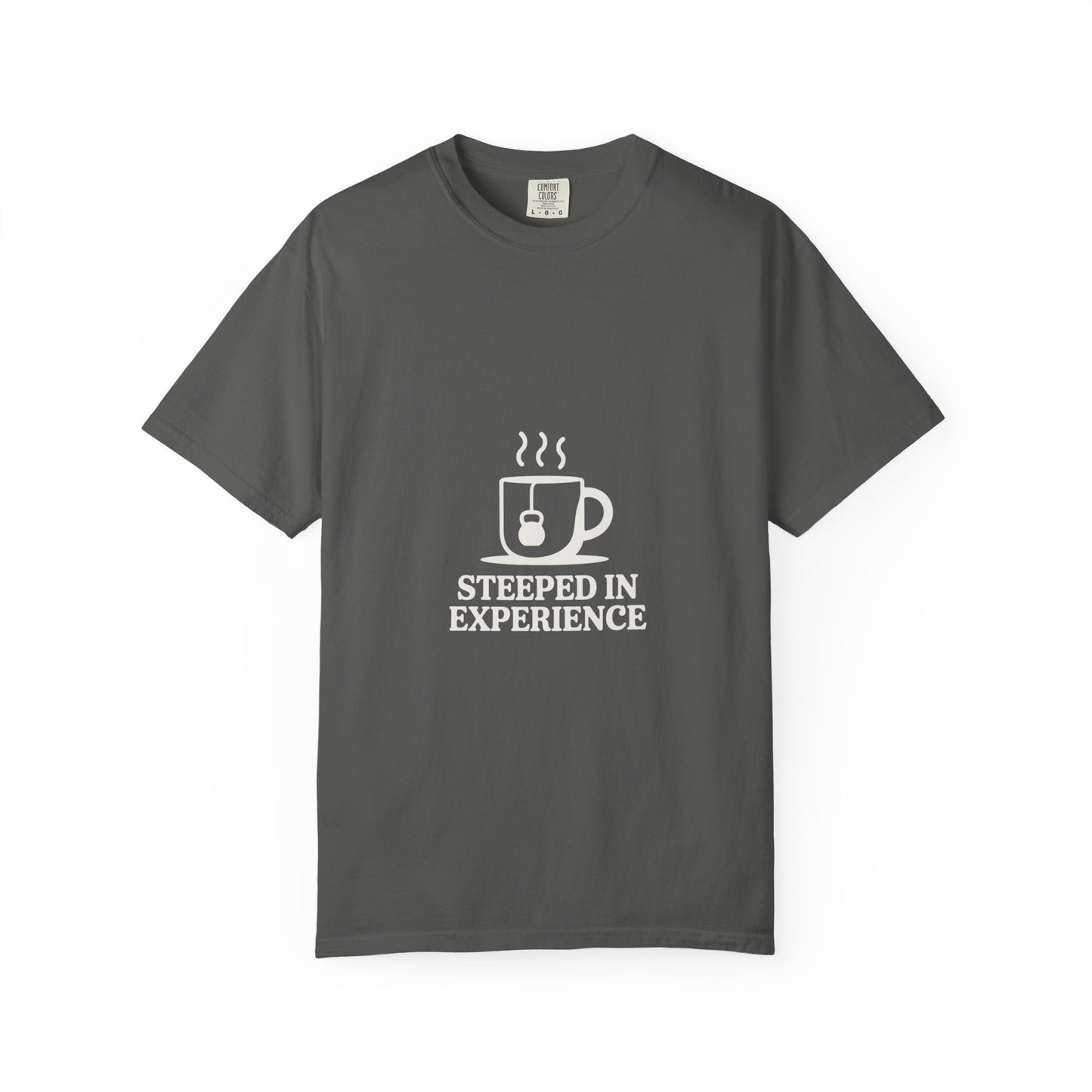 Steeped in Experience Tee — Coffee Mug Graphic T-Shirt