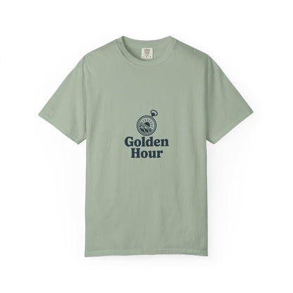 Golden Hour Pocket Tee — Vintage Pocket Watch Graphic T-Shirt