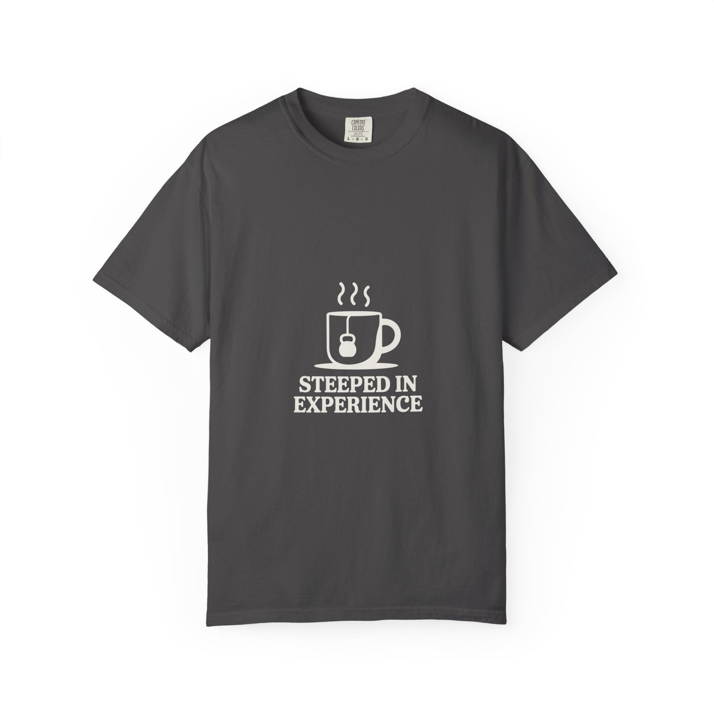 Steeped in Experience Tee — Coffee Mug Graphic T-Shirt