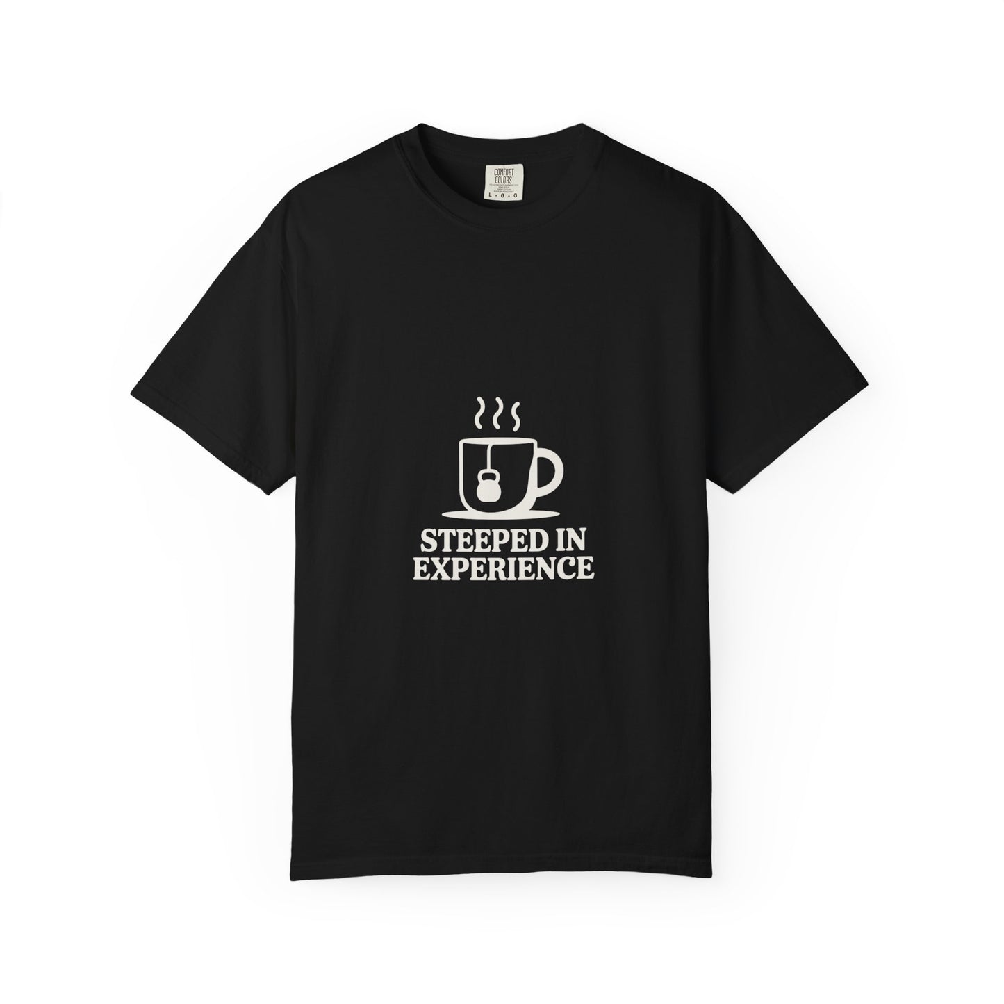 Steeped in Experience Tee — Coffee Mug Graphic T-Shirt