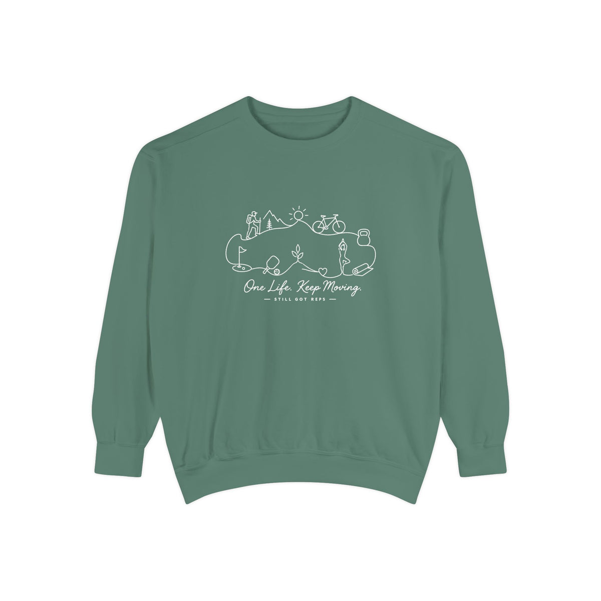 Inspirational Heritage Pullover | One Life Keep Moving Graphic Sweatshirt | Active Lifestyle Top