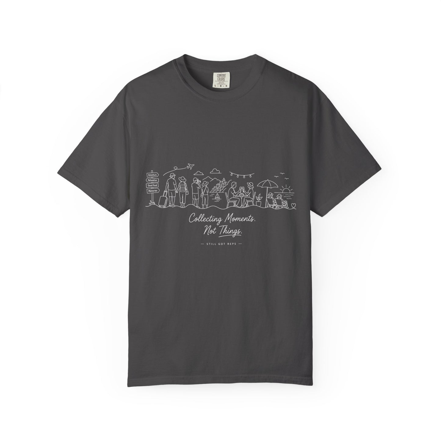 White Subtle Embossed Graphic T-Shirt