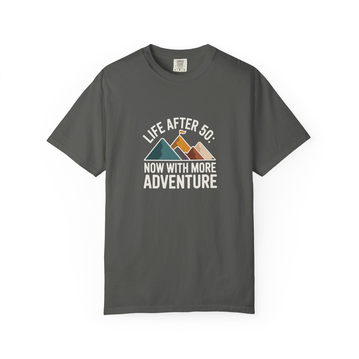 T-Shirt — "Life After 50: Now With More Adventure" Mountain Graphic