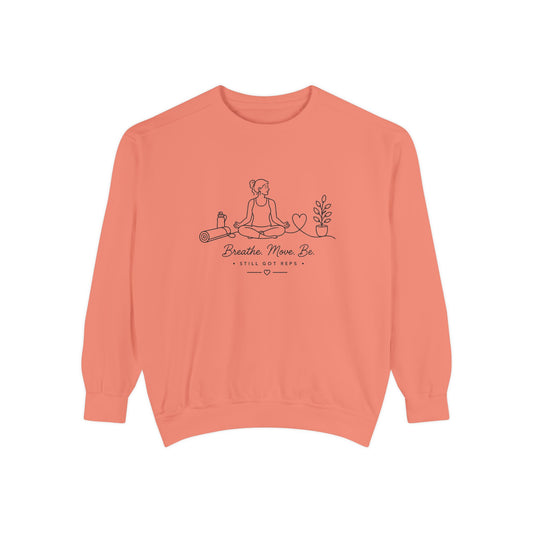 Mindful Living Pullover | Breathe Move Be Graphic Sweatshirt | Active Lifestyle Top