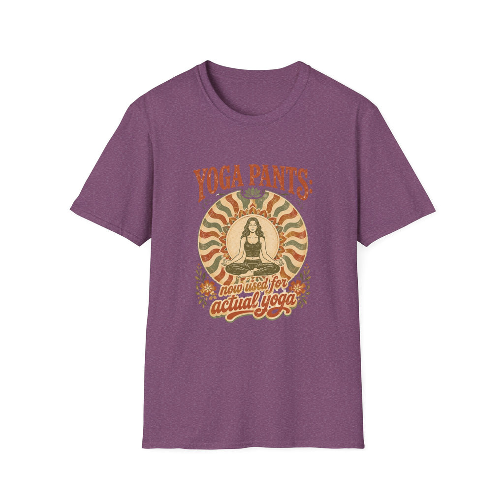 T-Shirt — "Yoga Pants: Now with Actual Yoga" Retro Boho Yoga Tee