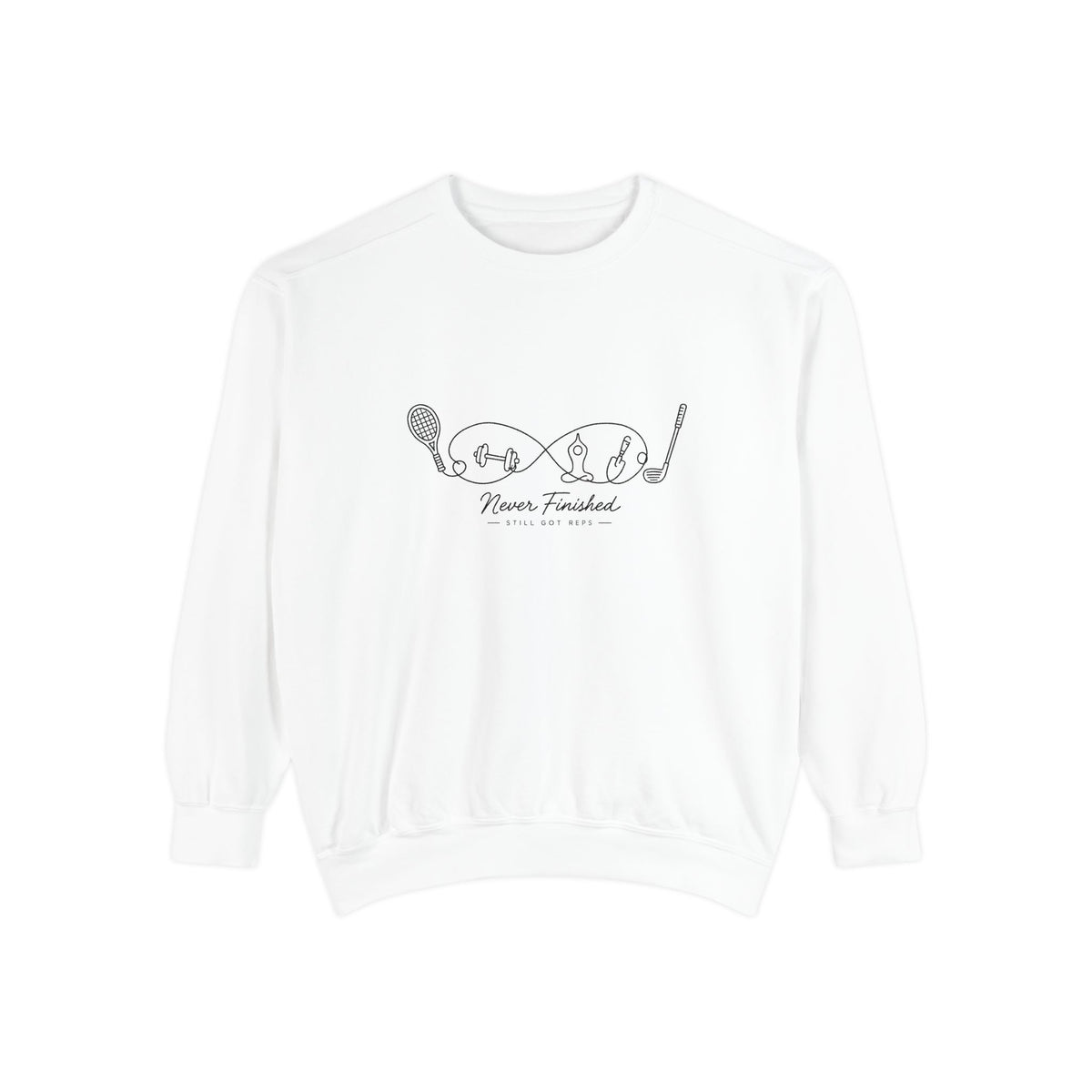 Athletic Longevity Pullover | Never Finished Graphic Sweatshirt | Active Aging Top