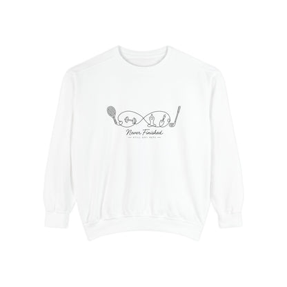 Athletic Longevity Pullover | Never Finished Graphic Sweatshirt | Active Aging Top