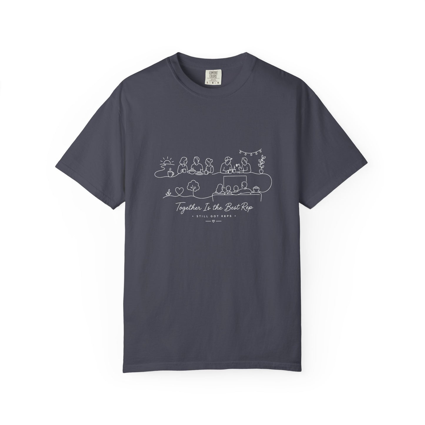 Adventure Series, Friends Line Art T-Shirt — "Together to the Finish Line" Minimal Graphic Tee
