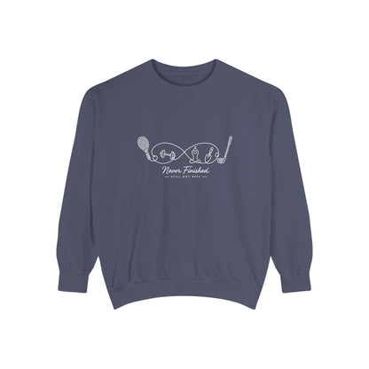 Athletic Longevity Pullover | Never Finished Graphic Sweatshirt | Active Aging Top