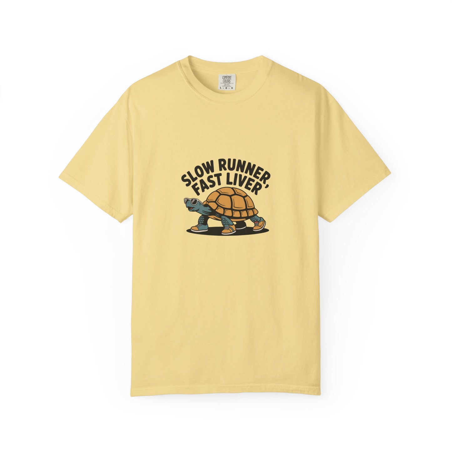 T-Shirt — "Slow Runner Fast Liver" Turtle Graphic Tee