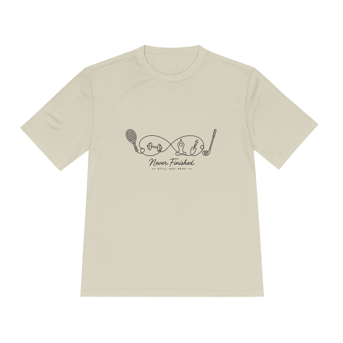 Never Finished Line Art Dry Fit T-Shirt