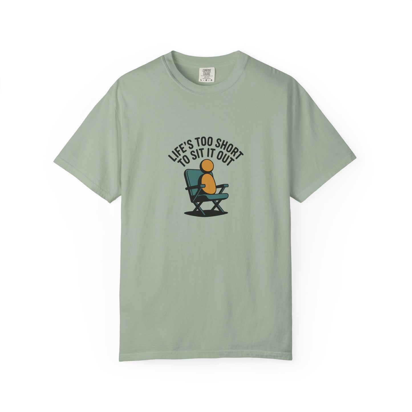 T-Shirt - "Life's Too Short to Sit It Out" Rocking Chair Graphic Tee