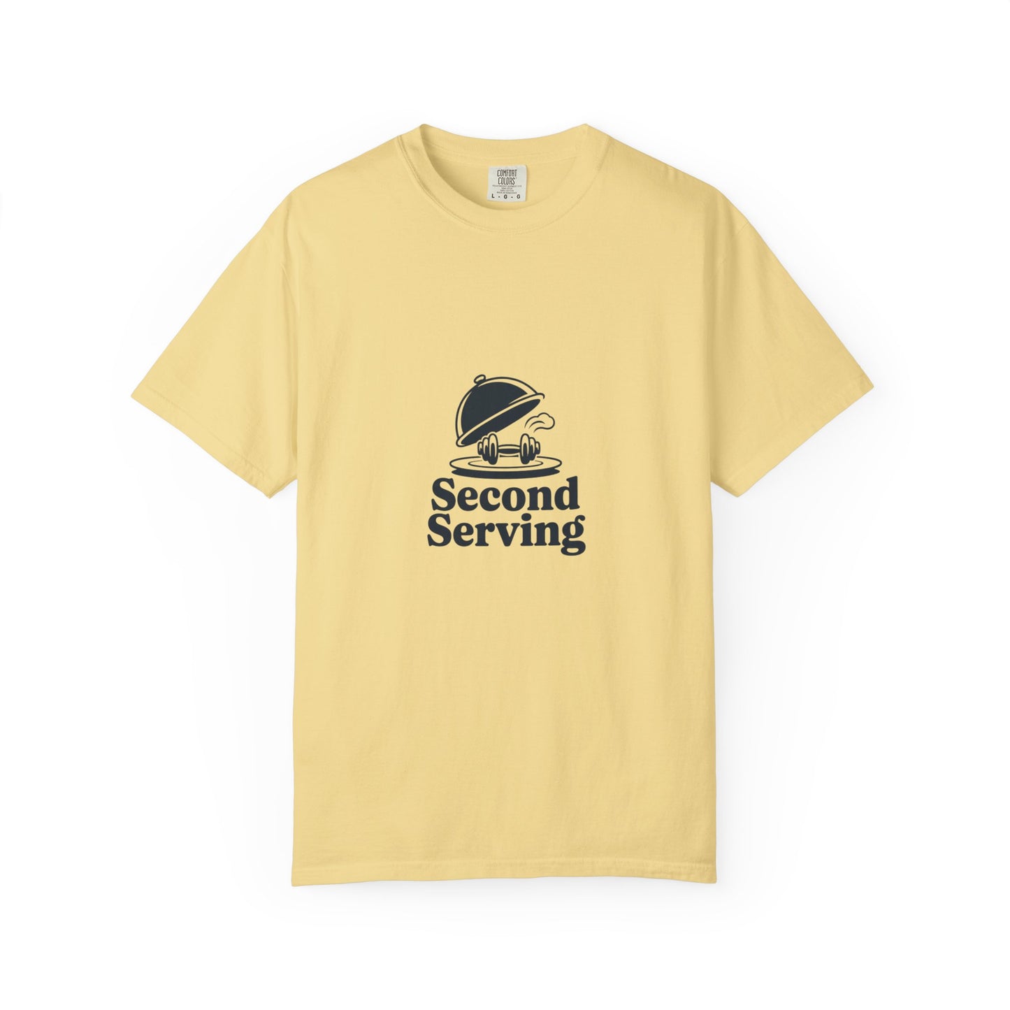 Second Serving T-Shirt — Funny Foodie Tee with Cloche Graphic