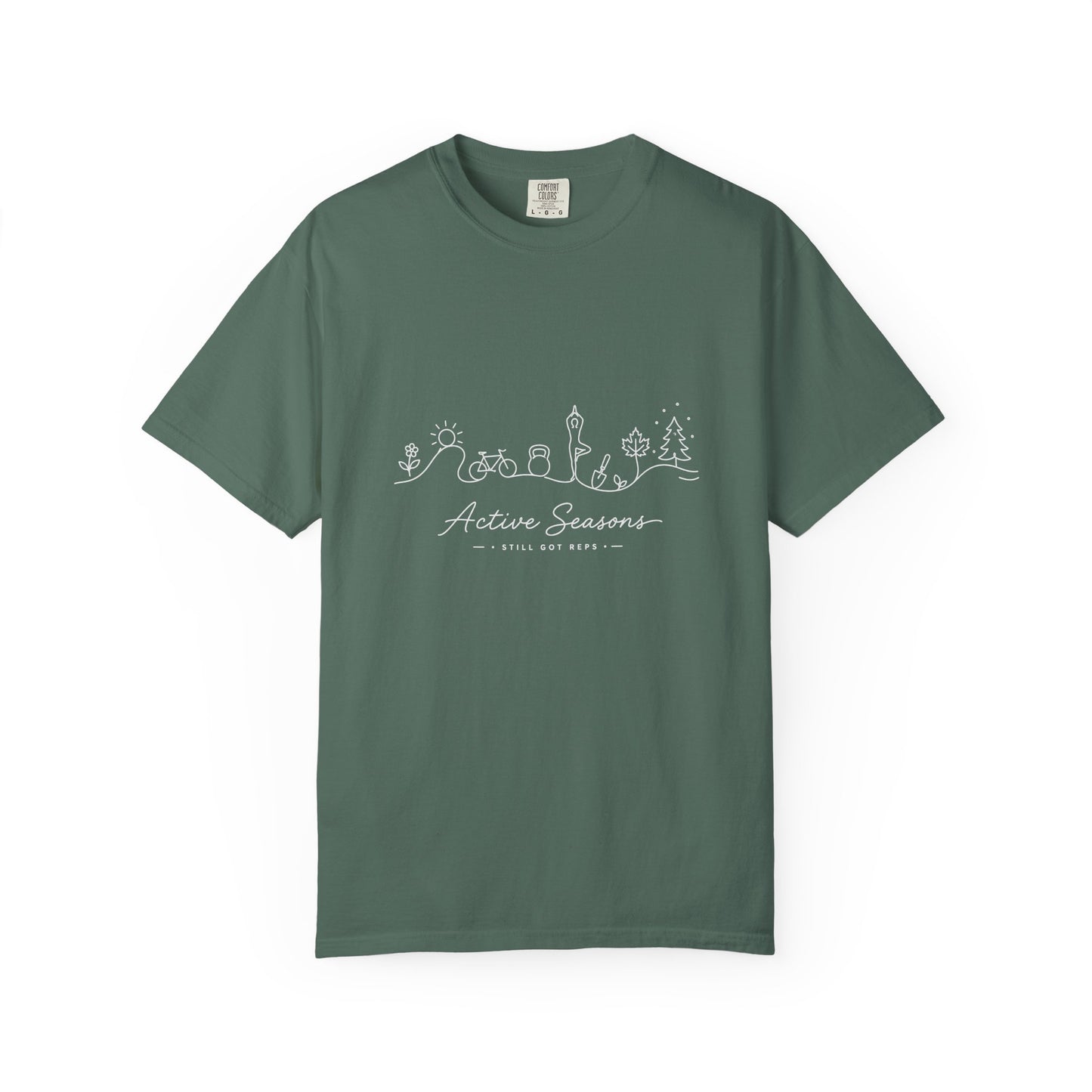 Adventure Series Active Seasons T-Shirt — Minimal Line Art Seasonal Graphic Tee