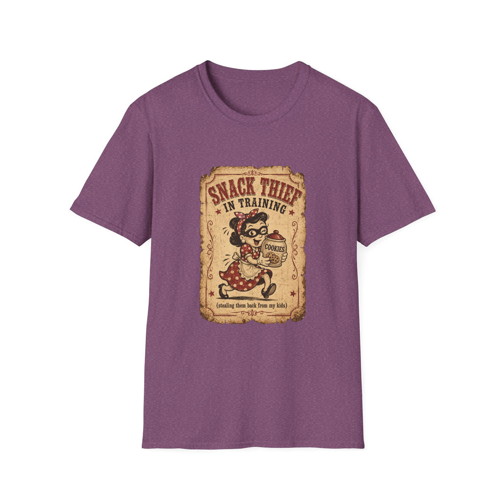 Snack Thief T-Shirt — Funny Retro Cookie Lover Tee ("Snack Thief in Training")