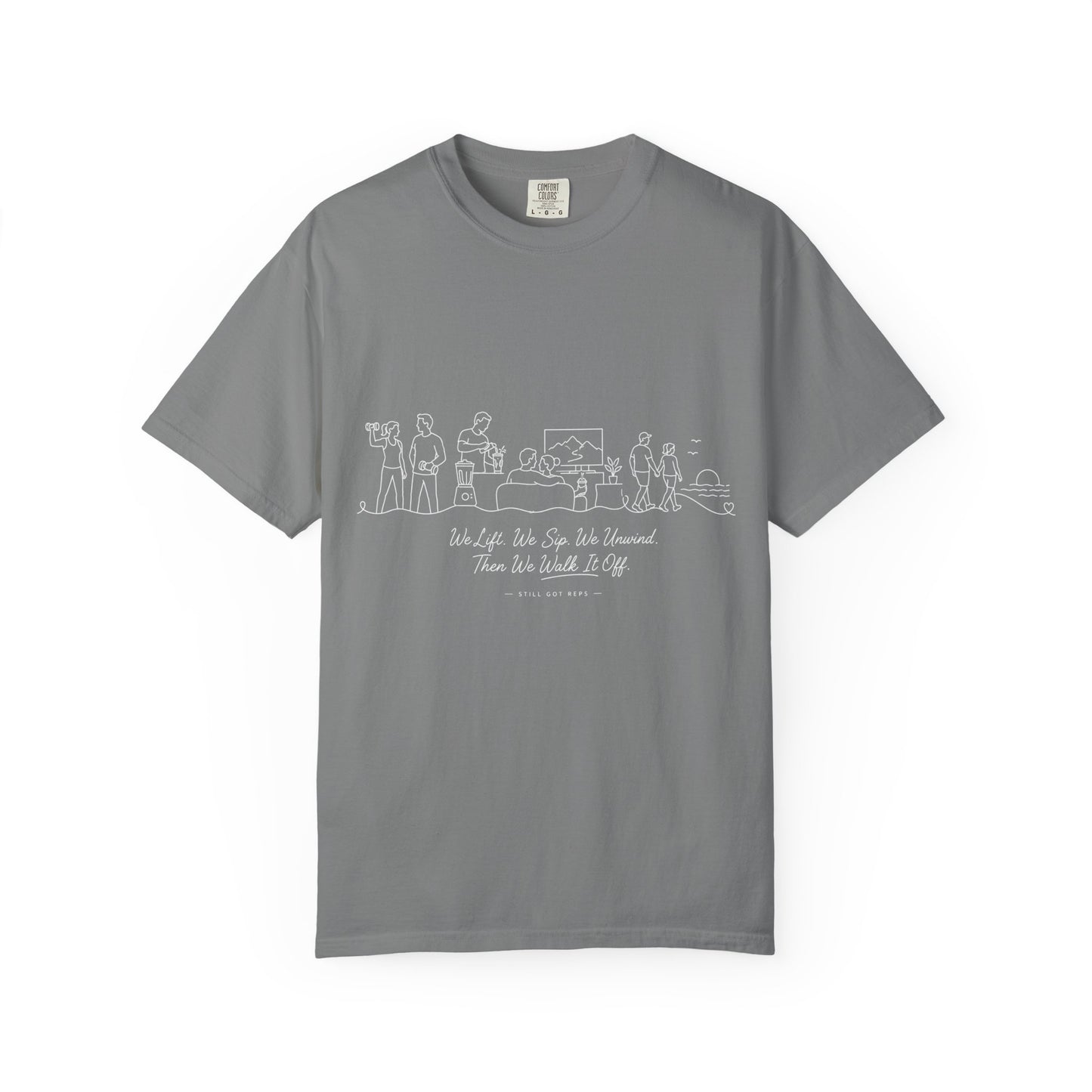 Sketch Line Art T-Shirt — "We Left Some Time For Ourselves" Minimal Crew Tee