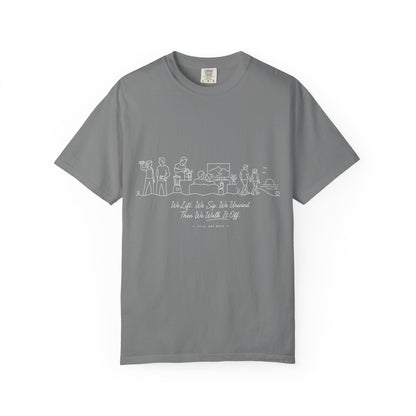 Sketch Line Art T-Shirt — "We Left Some Time For Ourselves" Minimal Crew Tee
