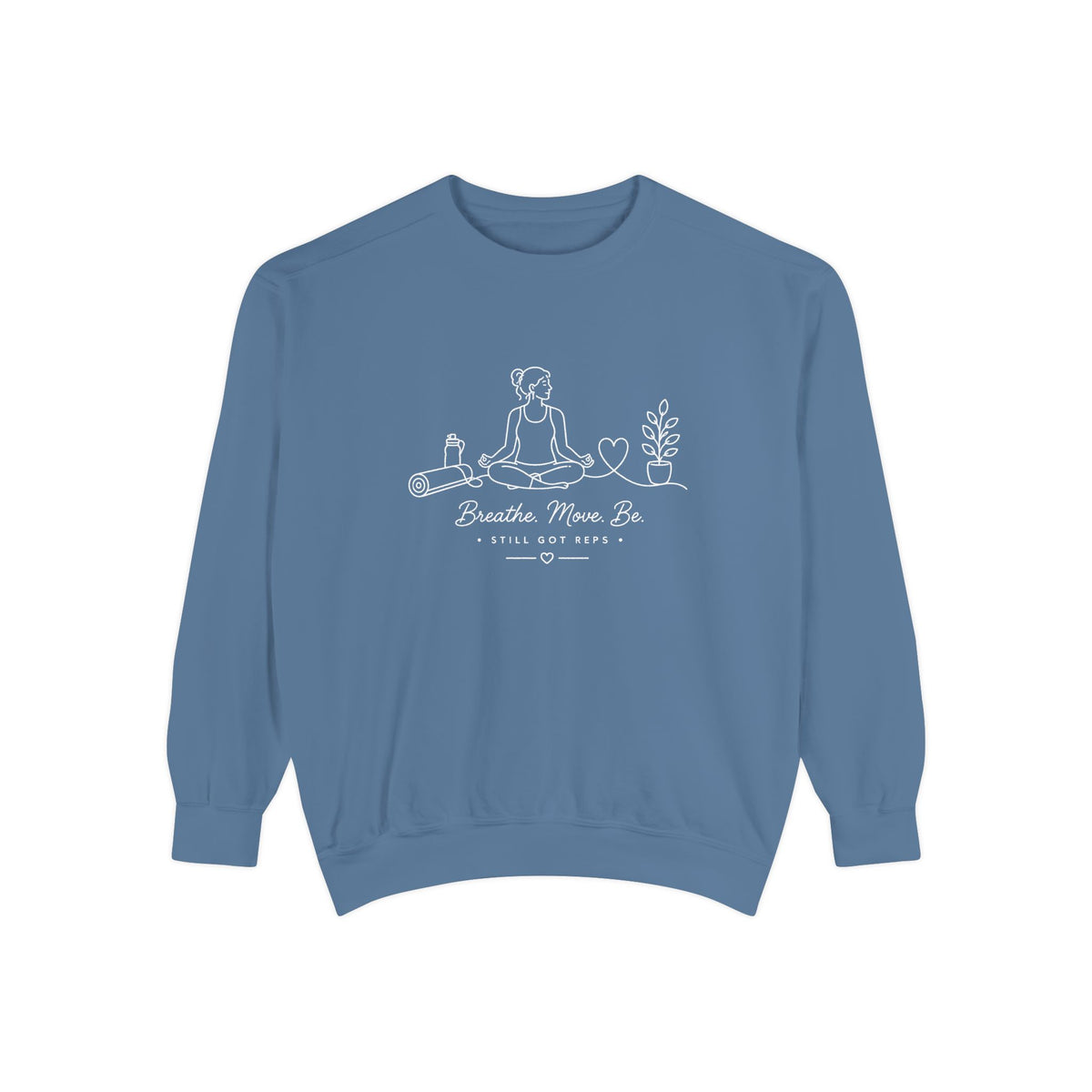 Mindful Living Pullover | Breathe Move Be Graphic Sweatshirt | Active Lifestyle Top