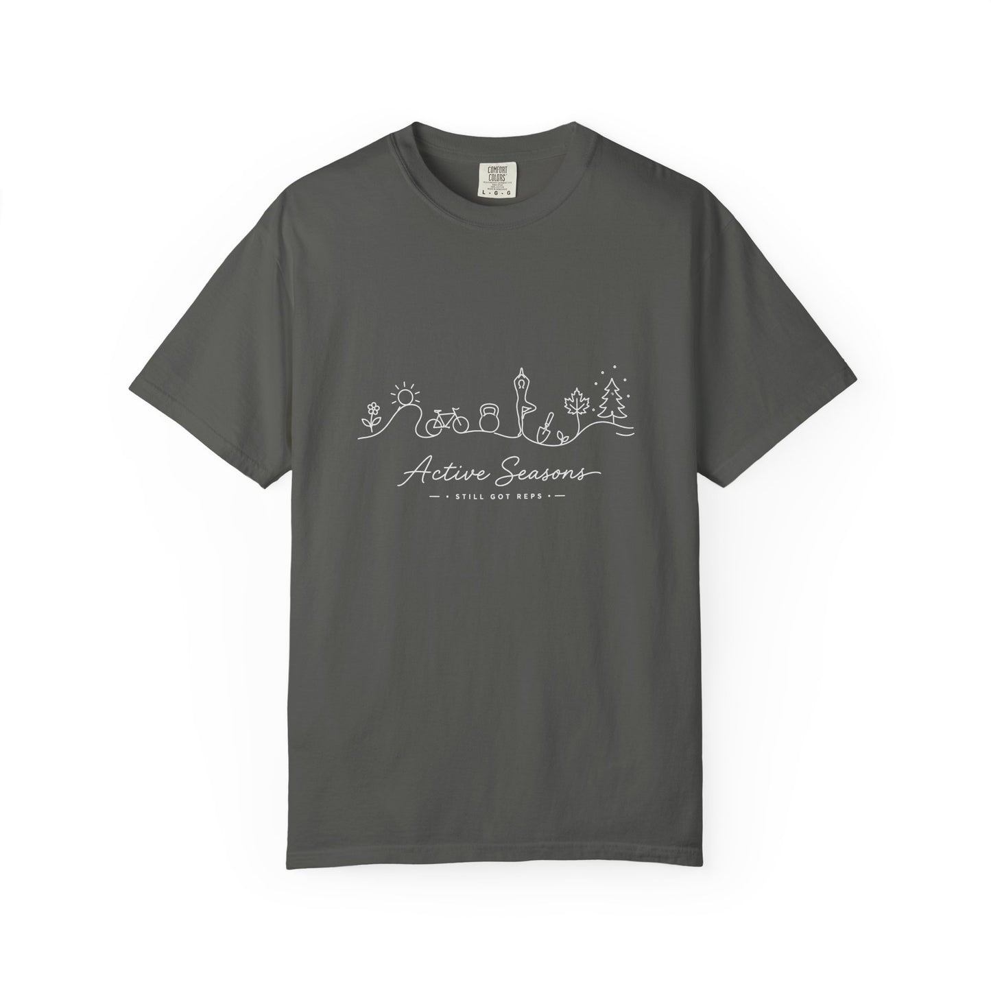 Adventure Series Active Seasons T-Shirt — Minimal Line Art Seasonal Graphic Tee