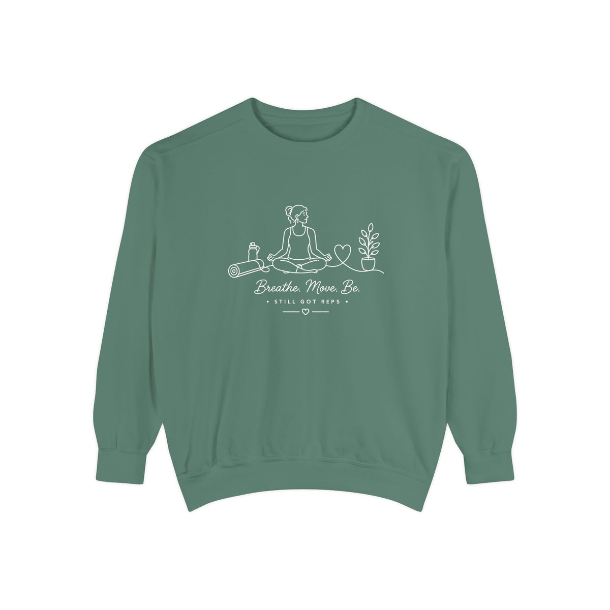 Mindful Living Pullover | Breathe Move Be Graphic Sweatshirt | Active Lifestyle Top