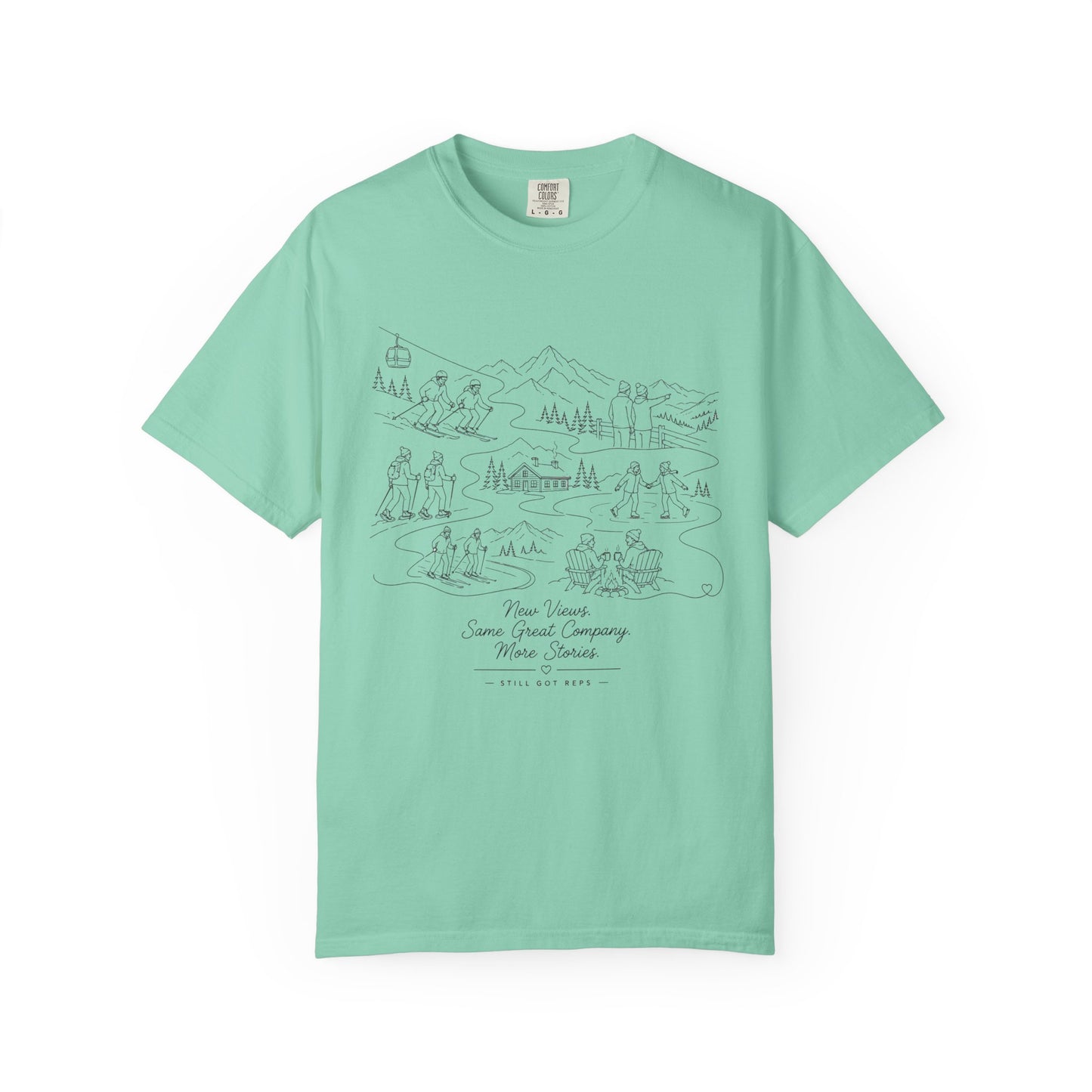 Adventure Map T-Shirt — Minimal Hand-Drawn Wilderness Graphic