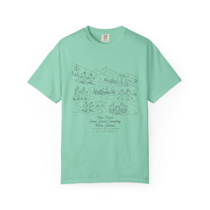 Adventure Map T-Shirt — Minimal Hand-Drawn Wilderness Graphic