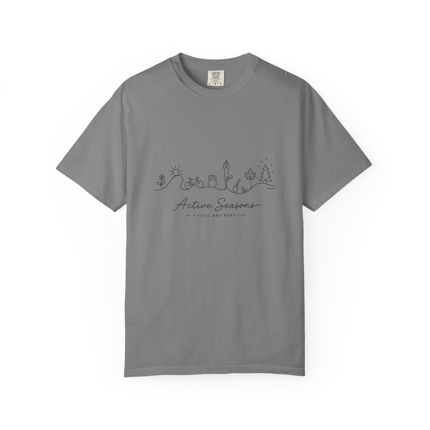 Adventure Series Active Seasons T-Shirt — Minimal Line Art Seasonal Graphic Tee