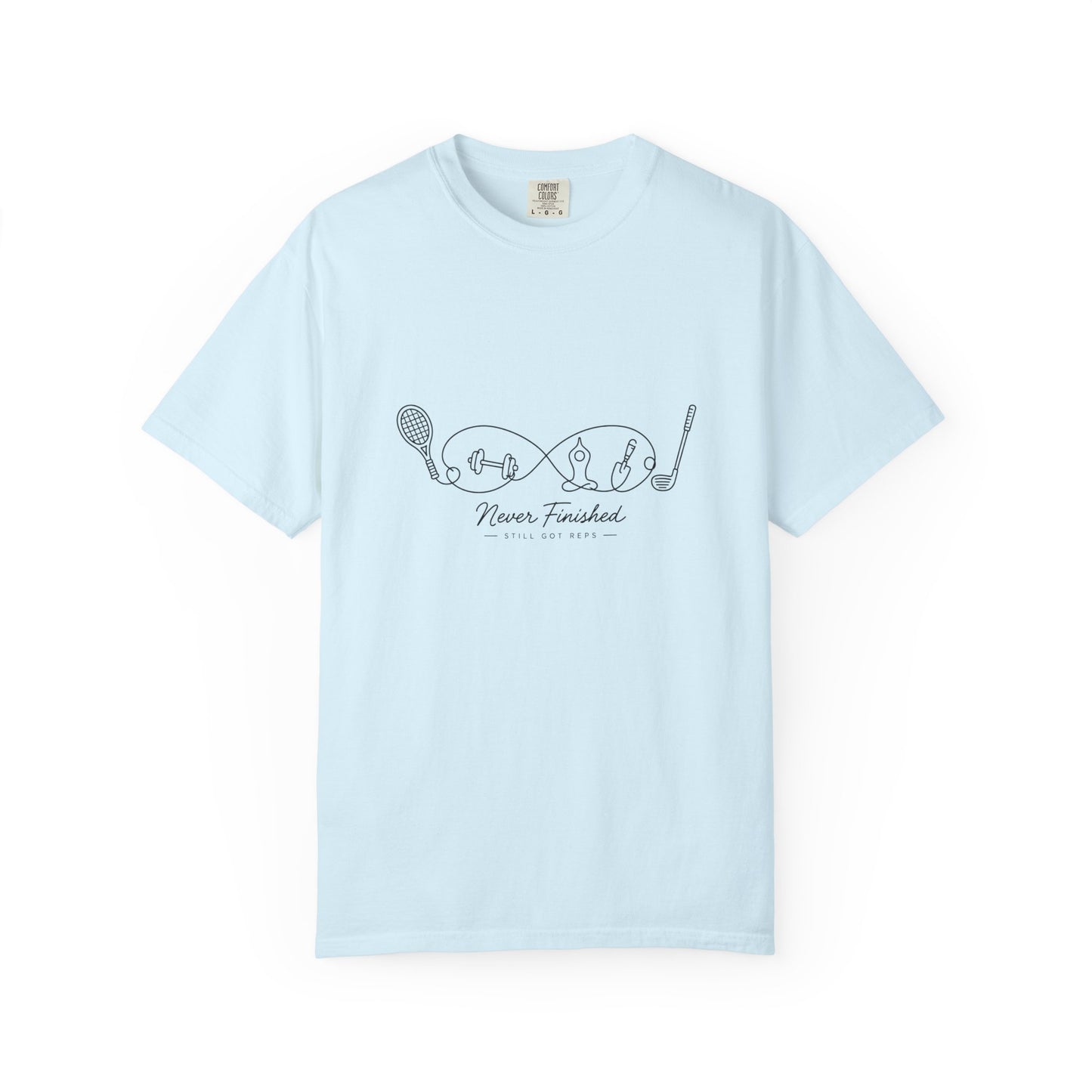 Adventure Series, Tennis Infinity Graphic T-Shirt — "Never Finished" Casual Tee