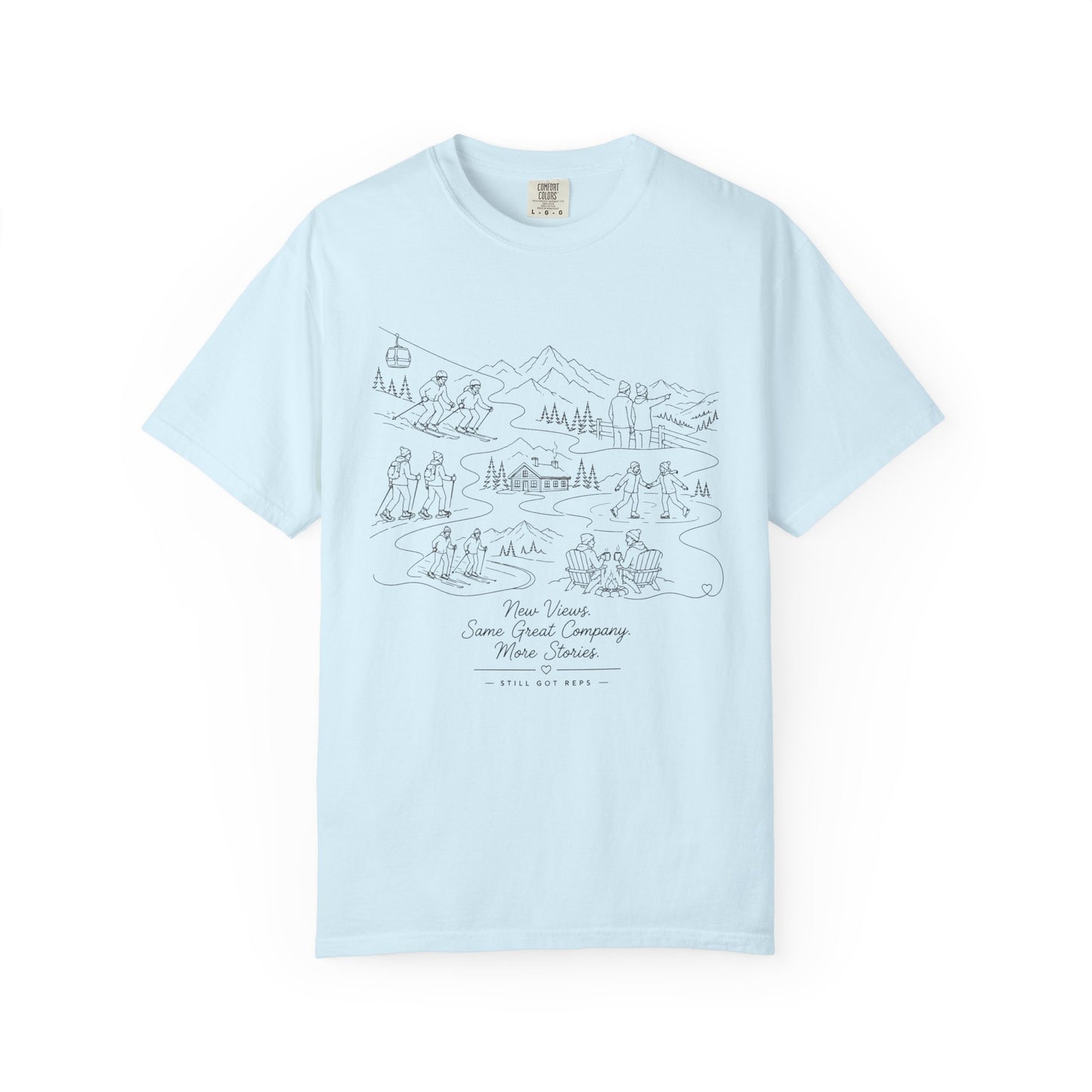 Adventure Map T-Shirt — Minimal Hand-Drawn Wilderness Graphic