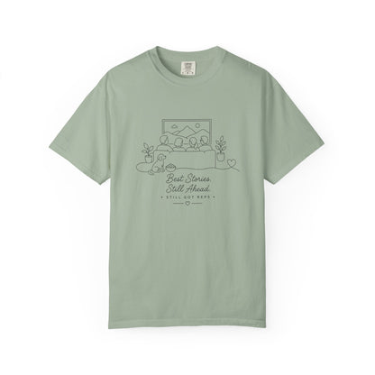 Adventure Series, T-Shirt — 'Best Season Starts Ahead' Minimal Line Art Landscape Tee