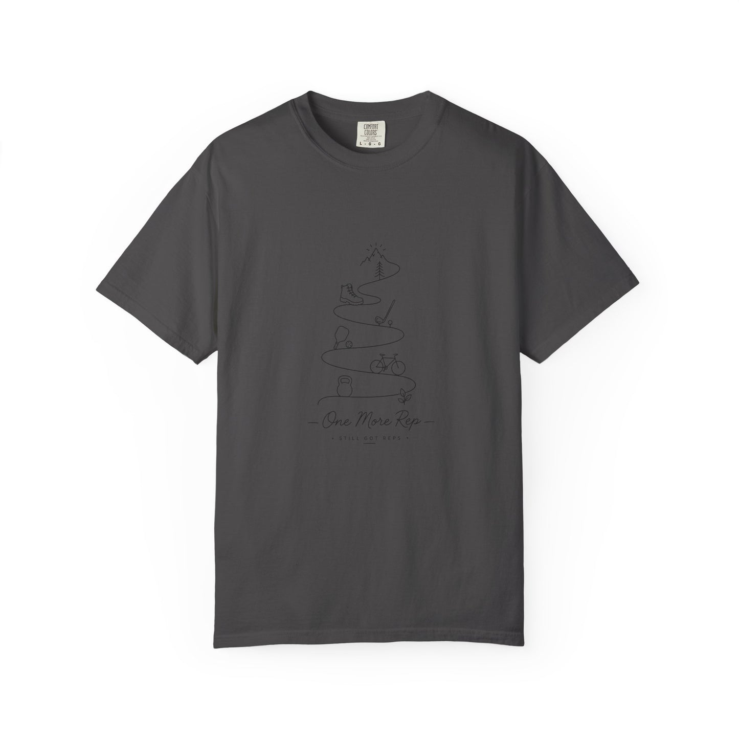 One More Rep T-Shirt — Minimalist Fitness & Cycling Illustration Tee