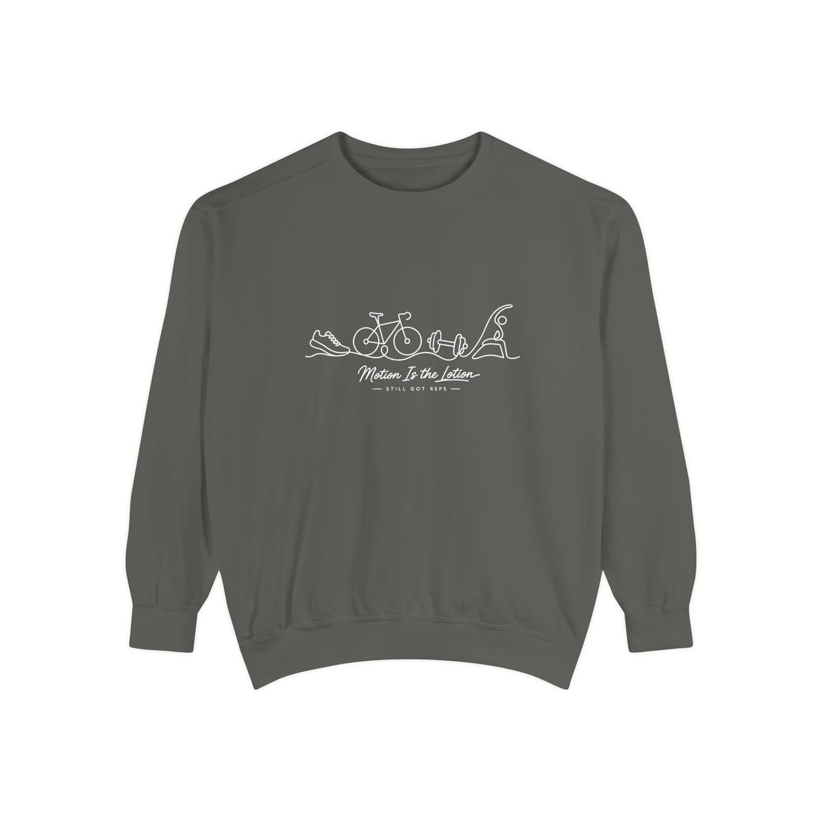 Lifestyle Wellness Pullover | Motion is the Lotion Graphic Sweatshirt | Daily Movement Top