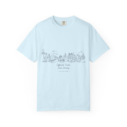 City Skyline Sketch T-Shirt — Hand-Drawn Travel Illustration Tee