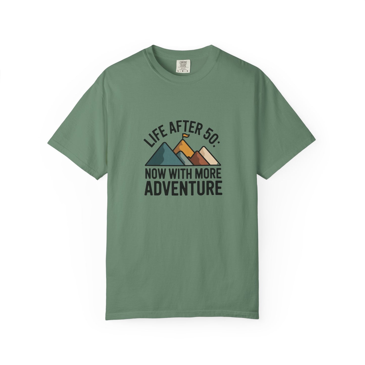 T-Shirt — "Life After 50: Now With More Adventure" Mountain Graphic
