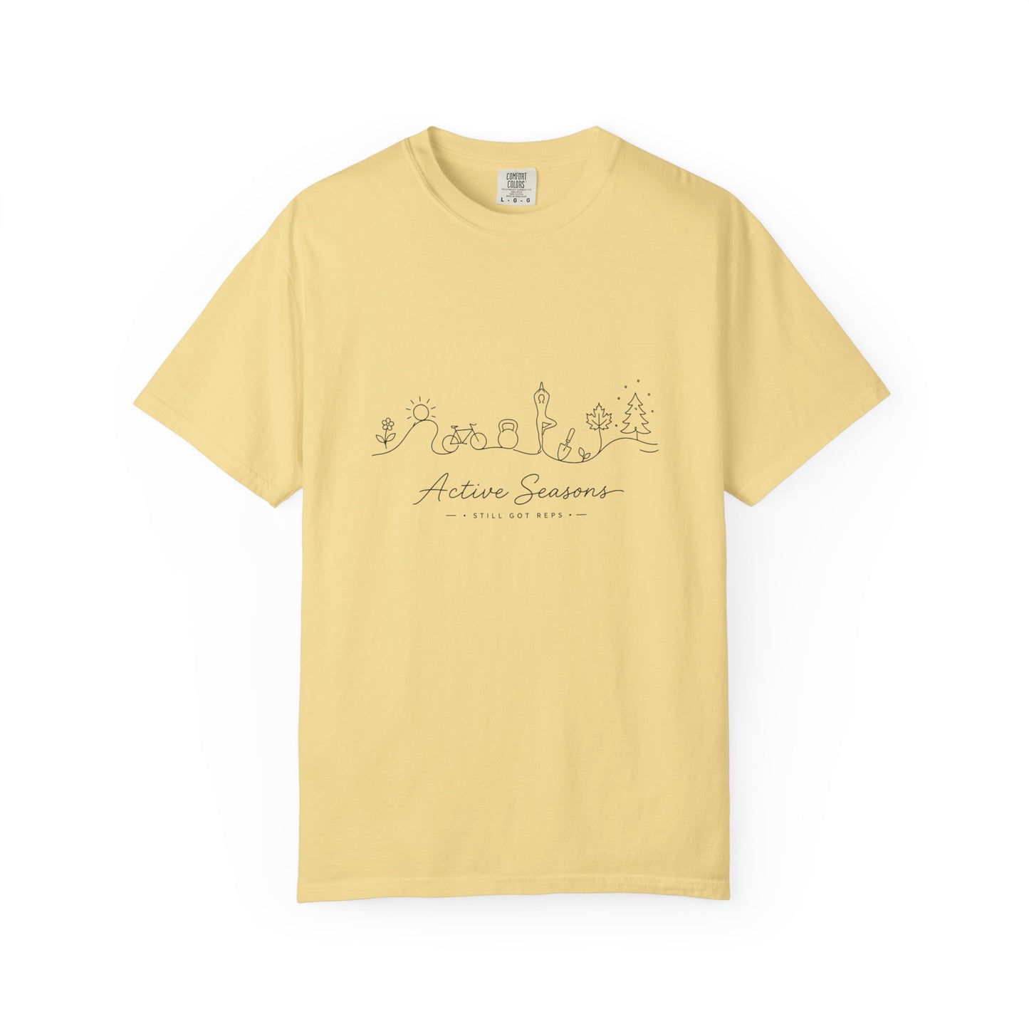 Active Seasons T-Shirt — Minimal Line Art Seasonal Graphic Tee