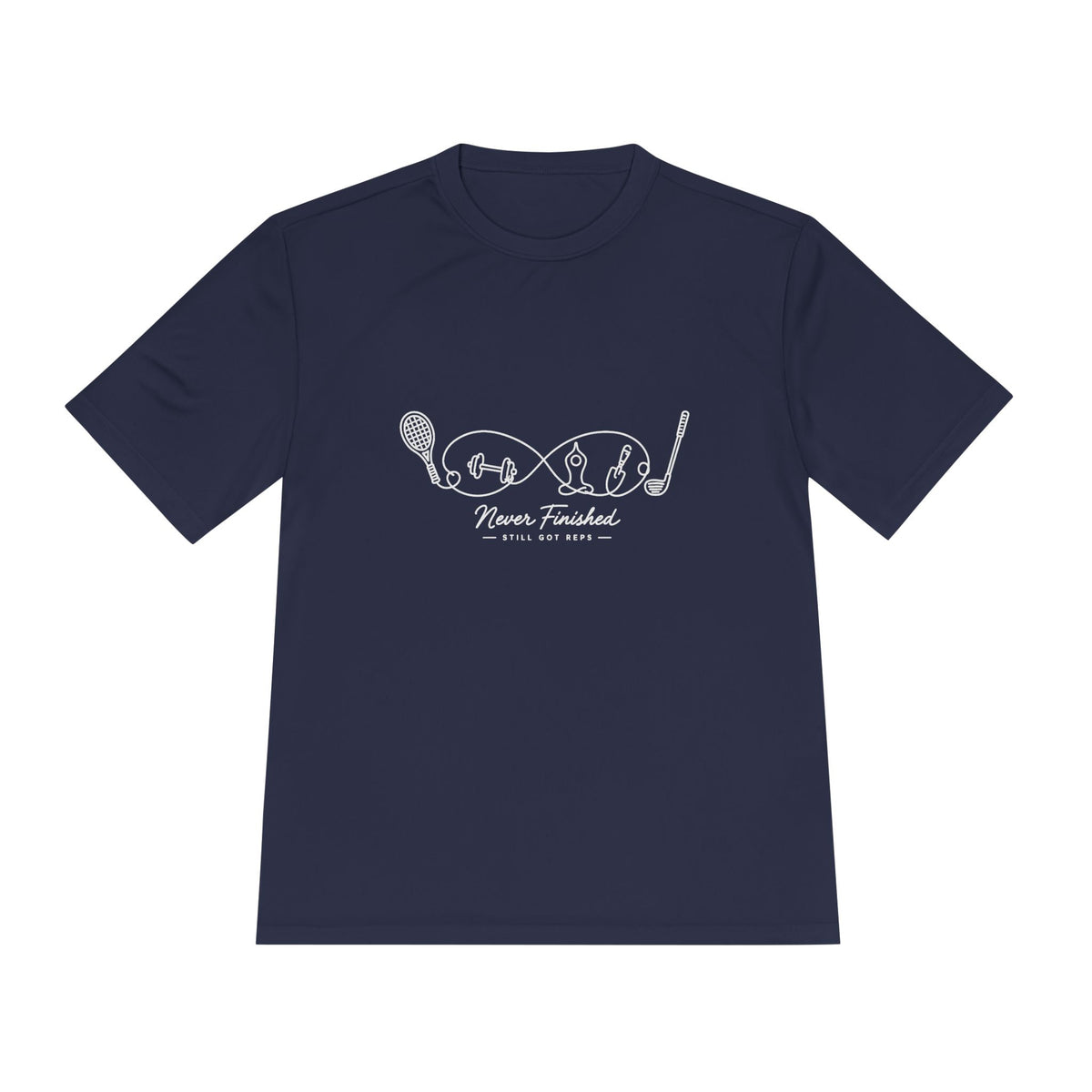 Never Finished Line Art Dry Fit T-Shirt