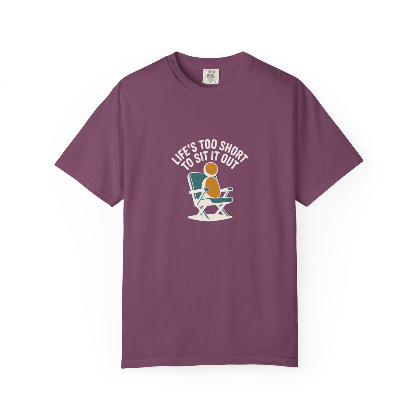 T-Shirt - "Life's Too Short to Sit It Out" Rocking Chair Graphic Tee