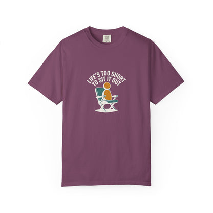 T-Shirt - "Life's Too Short to Sit It Out" Rocking Chair Graphic Tee