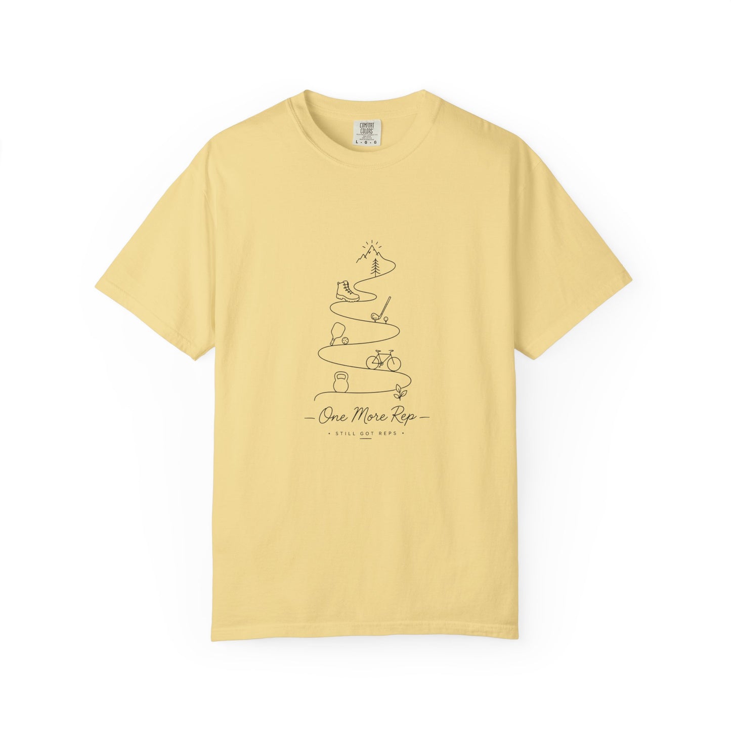 One More Rep T-Shirt — Minimalist Fitness & Cycling Illustration Tee