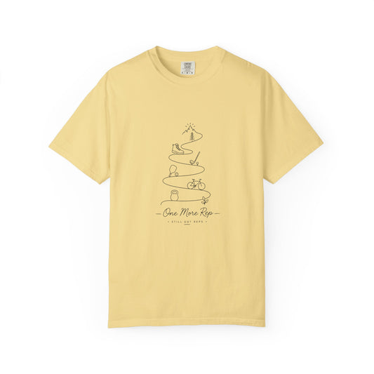 One More Rep T-Shirt — Minimalist Fitness & Cycling Illustration Tee