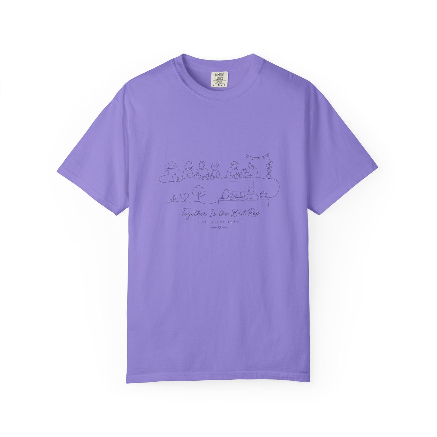 Sketchy Beach Scene T-Shirt — "Together in the Sand" Minimal Graphic Tee