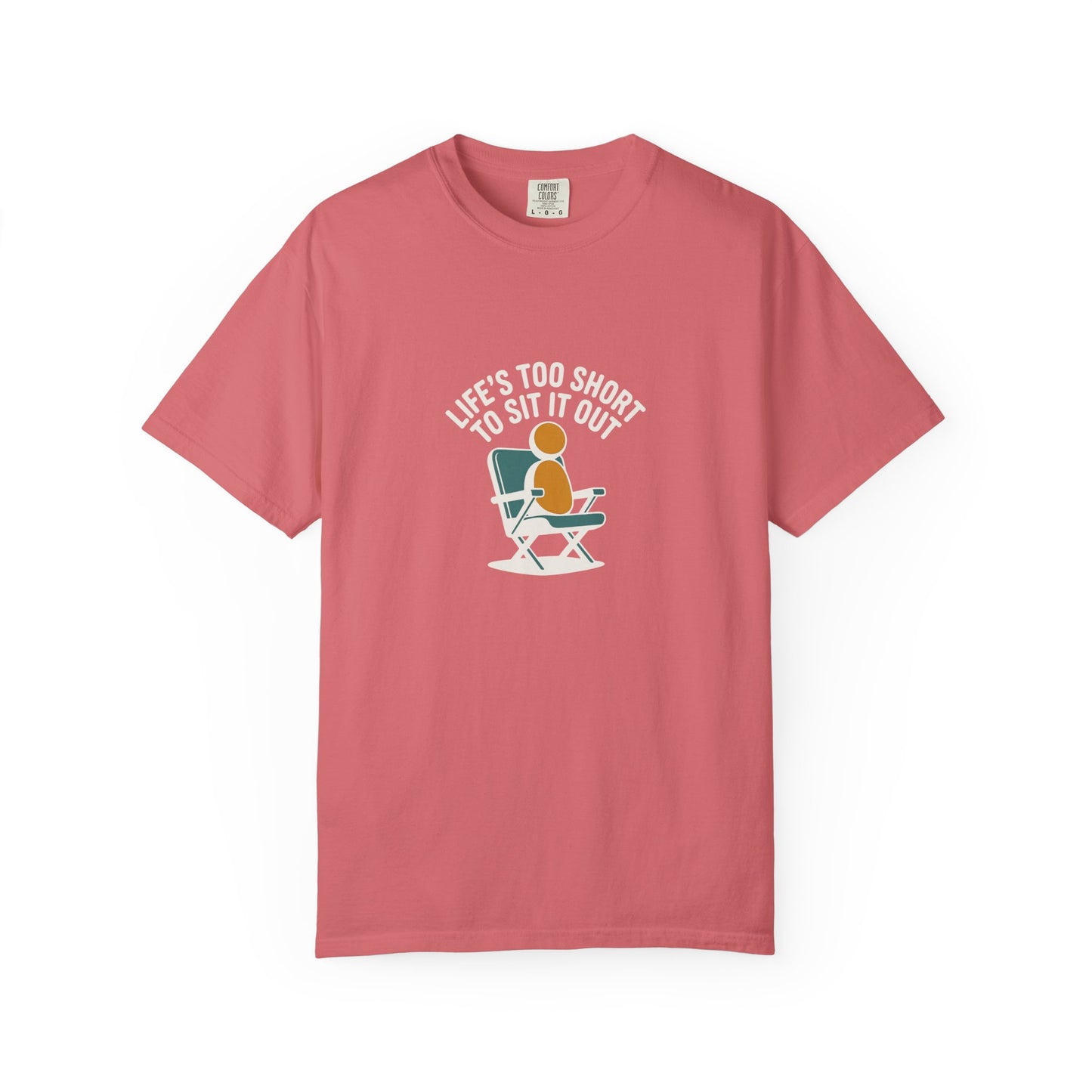 T-Shirt - "Life's Too Short to Sit It Out" Rocking Chair Graphic Tee
