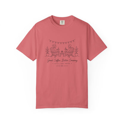 Adventure Series, Coffee Patio Tee — 'Grand Coffee Roasters Company' Minimal Line Art T-Shirt