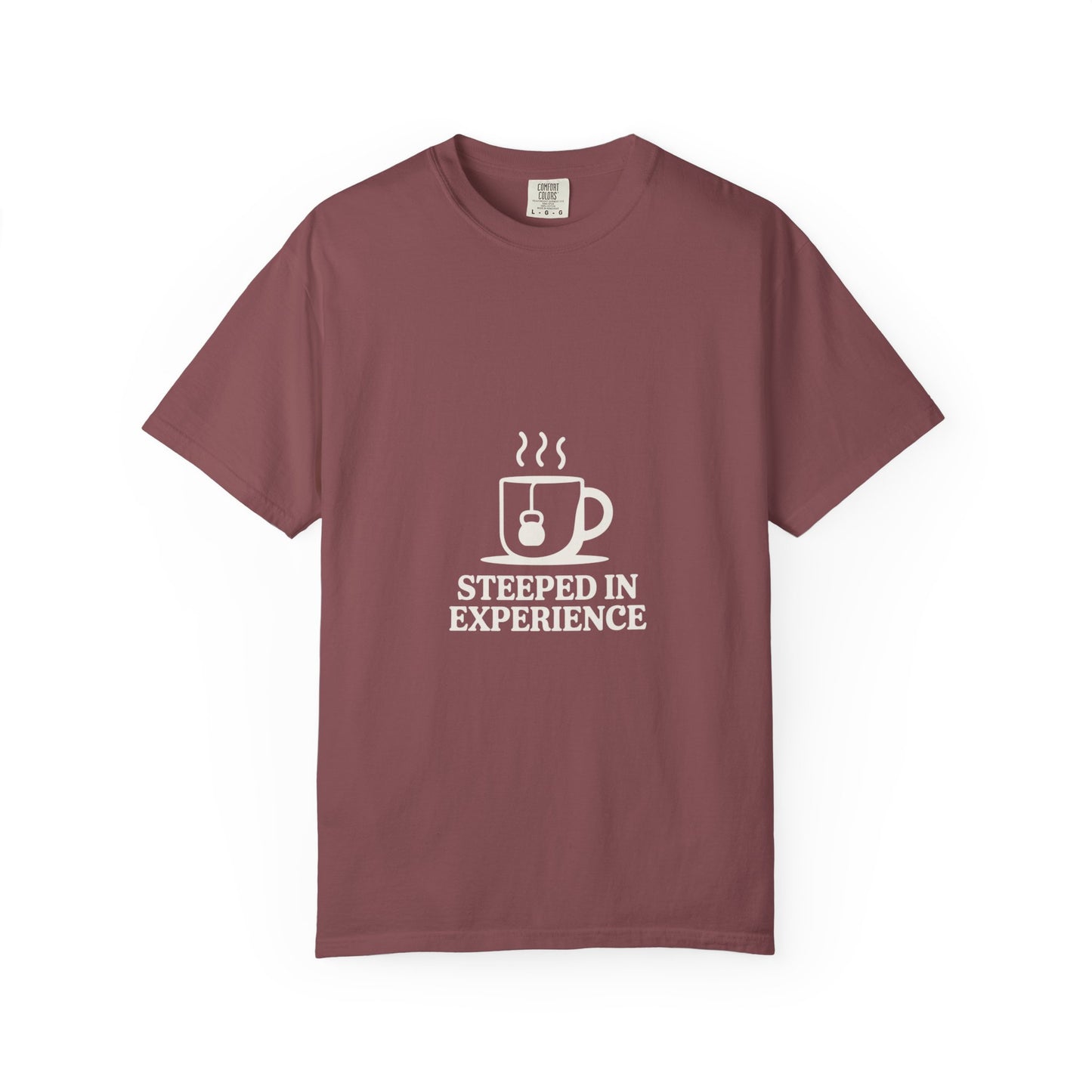 Steeped in Experience Tee — Coffee Mug Graphic T-Shirt